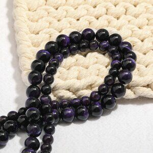 6mm Purple Tiger's Eye Round Beads DIY Jewelry Making